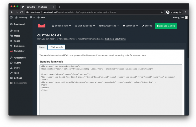 HTML Coded Forms - TNP