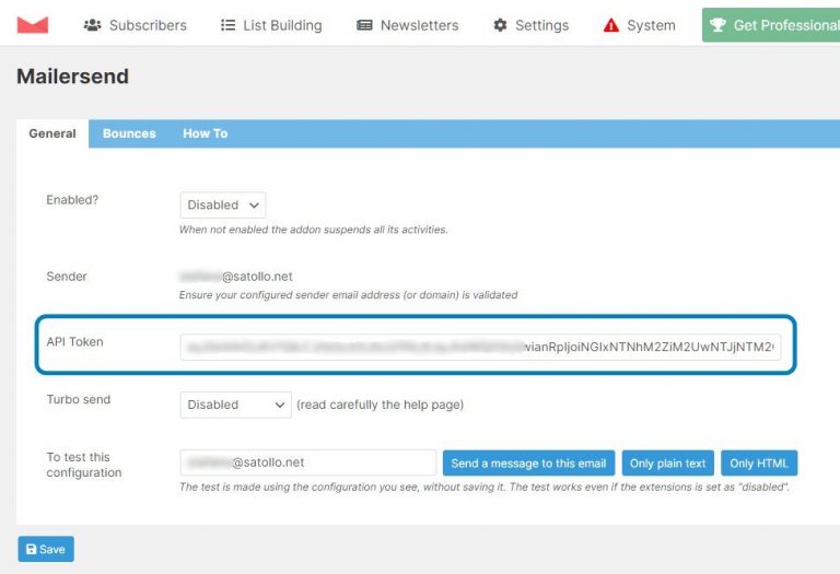 MailerSend Addon TNP